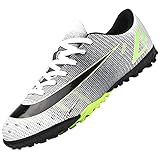 Dhinash Fußballschuhe Herren Outdoor Fussballschuhe Sportschuhe Athletics Trainingsschuhe Kinder Jugendliche Erwachsene Professionelle Football Schuhe Grau 43EU