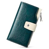 BOSTANTEN Leder Damen Portmonee Portemonnaie Geldbörse Handtasche Wallet Geldbeutel Clutch Groß Dunkelb