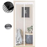 Fliegengitter Tür Magnet Insektenschutz, Verschiedene Größen,70 x 220cm, Magnetvorhang ist Ideal für Balkontür Wohnzimmer und Terrassentür, Kinderleichte Klebemontage Ohne Bohren, Weiße S