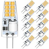 AGOTD G4 LED Lampen, 3W LED Birnen Ersetzt 30W Halogenlampen, 3000K Warmweiß 250lm 12V AC/DC Nicht Dimmbar LED Leuchtmittel, G4 LED Birne Stiftsockellampe Glühbirnen, 10er Pack