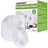 SEGMINISMART katzentrinkbrunnen Filter,Ersatzfilter für Trinkbrunnen für Katzen und Hunde, Katzenbrunnen Blumentrinkbrunnen Wasserbrunnen Filters mit Aktivkohlefilter (8 Pack)