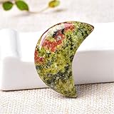 ABCBCA 1PC Natur Quartz Crystal Crescent Moon geformte Edelstein-Stein polierte Natur Quarze Hauptdekoration DIY Geschenk bergkristall (Color : Unakite, Size : 35x22x10mm)