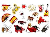 XXL-Großkonfetti * SPANIEN * mit 51 großen Konfetti-Teilen für eine Motto-Party oder Länder-Party // Party Kinder Kindergeburtstag Konfetti Deko Motto Spain Stierkampf Rotwein Flagg