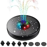 Solar Springbrunnen, Dr.meter 3W 7V Solar Teichpumpe Wasserpumpe Solar Schwimmender Fontäne Pumpe mit 8 Fontänenstile für Garten, Vogel-Bad, Fisch-B