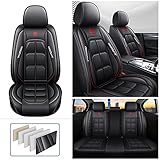 Maibuli Autositzbezüge für Audi Q2 Q3 Q5 Q7 TT R8 RS e-tron PU Leder Sitzbezüge Sitzauflage 5-Sitze Schonbezüge Zubehör Schwarz(Standard-Sitzbezug)