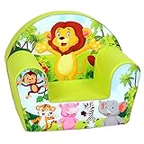 DELSIT Kindersessel Babysessel Kinder Sessel Baby Sitz Kindermöbel für Jungen Zoo Grü