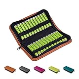 Homöopathische Taschenapotheke, Globuli-Tasche zum Buch Homöopathie (Der große GU Ratgeber) von Werner Stumpf, gefüllt mit 24 Globuli-Röhrchen (Glas), handgemacht aus echtem Leder (cognac-braun)