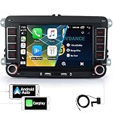 xgotogo Autoradio Built-in DAB+ und Carplay, Android mit Bluetooth ,GPS,FM Radio ,USB, Rückfahrkamera,WiFi, Lenkradsteuerung, 7 Zoll Für VW Golf ,Skoda,Seat, Farbe Beleuchtung