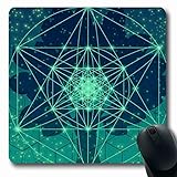 Jamron Mousepad OblongSquares Baumgeometrie Dreieck Symbole Verh盲ltnis Astrologie Schutz Zen Elemente Harmonie Zeichen Stern Rutschfeste Gummimaus Pad B眉ro Computer Laptop Spiele Mat.-N