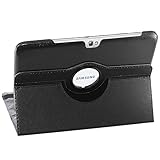 ebestStar - kompatibel mit Samsung Galaxy Note 10.1 Hülle N8000, N8010 Rotierend Schutzhülle Etui, Schutz Hülle Ständer, Rotating Case Cover Stand, Schwarz [Tab: 262 x 180 x 8.9mm, 10.1'']