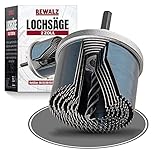 REWALZ | Profi Lochsäge Set – mit 7 Sägeblätter [26-63mm] - inkl. Bohrer & Aufsatz - in 1 Zoll [75x75x85mm] & 2 Zoll [193x75x75mm] T