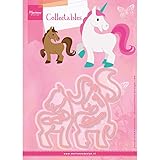 Marianne Design Collectables Eline's Pferd und Einhorn Stanze, Metal, Pink, 21 x 15.4 x 0.2