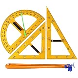 DDMX 4 Stück Magnetisches Pädagogisches Lineal mit starken Magneten, gute Zähigkeit, Fußkompass, verstellbare Winkel - langes Lineal für Architekten, Ingenieure, Kü