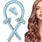 Silk Hair Curler,Heatless Curler Soft Headband Wave Formers Haarlocker DIY Hair Styling Kit, für Frauen Mädchen von Zuhause (Blau)