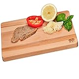 DEKOFANT Schneidebrett Holz Buche 30 x 20 x 2 cm I aus Heimischen Holz I Natur belassen I extra Dick I praktisches Schneidbrett Servierbrett Holzbrett Küchenbrett Frühstücksbrettchen geölt eckig