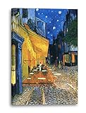 Printed Paintings Leinwand (60x80cm): Vincent Van Gogh - Nachtcafé/Nachts vor dem Café