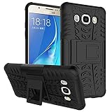 Galaxy J5 2016 Kick-Ständer Hülle,Mama Mouth [Heavy Duty] Rugged Armor stoßfest Handy Schutzhülle Silikon Tasche Ständer Hülle Case mit Standfunktion für Samsung Galaxy J5 J510 2016 Smartphone,Schw