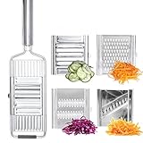 YSISLY Gemüseschneider Set, 4-in-1 Gemüseschneider mit Edelstahl, Obstschneider, Kartoffelschneider, Küchenreibe, Zwiebelschneider,, Gurkenhobel Reibe für Gemüse und Ob