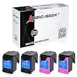 4 Logic-Seek Tintenpatronen kompatibel mit HP 62XL für HP OfficeJet 250 OfficeJet 200 Envy 5540 5600 Series, 7600 Series, Officejet 8000 Series - Schwarz je 12 ml, Color je 11, 5