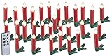 Lunartec Christbaumkerze: 30er-Set LED-Weihnachtsbaum-Kerzen mit IR-Fernbedienung, rot (LED Christbaumkerzen kabellos)