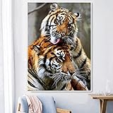 5D Diamant Painting Bilder Tiger in der Liebe 100x220cm Diamond Painting für Erwachsene DIY Diamant Malerei für Kinder Vollbohrer Strass Stickerei Kreuzstich Mosaik Gemälde für Home Wall Dé