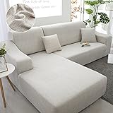 Sofa/Couch überzug/ überwurf, Sofabezug aus Stoffstretch für 1/2/3 Sitzer L / U Form und Ecksofa, Sofaschutz H