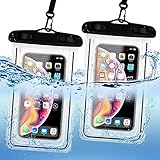 wasserdichte Handyhülle [2 Stück] KEELYY 6.7 Zoll Handy Wasserschutzhülle IPX8 Doppelt Versiegelt Unterwasser Handyhülle Schwarz Waterproof Phone Case für iPhone 12 11 Pro XS Samsung Galaxy