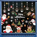 AmazingDays Weihnachtsdeko Weihnachten Deko Fenstersticker Wandaufkleber Kinderzimmer Wandtattoo Schlafzimmer Modern Wandsticker Selbstklebend Fensterdeko Xmas Wanddeko PVC Aufkleber Kinder 1 Stück