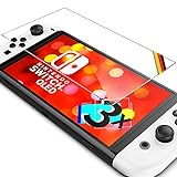 UTECTION 3X Schutzglas Folie für Nintendo Switch OLED 2021 mit 7' Zoll Display - Perfekte Anbringung Dank Rahmen, Ideal fürs Gaming, Kompletter Schutz Vorne gegen Displayschäden,