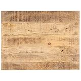 Tidyard Tischplatte Massivholzplatte Holzplatte Ersatztischplatte Holz Platte für Couchtisch Beistelltisch Mango Massivholz 25-27 mm 90x60