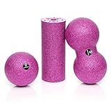 BODYMATE Faszien Mini-Set Fuchsia-Pink - Mini-Faszien-Rolle L15xD6cm, Ball D8cm und Duo-Ball D8cm im S