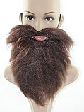 Foxxeo brauner Zwergenbart für Herren Wichtel Märchen Zwerg braun Zwergen Wichtelbart Holzfäller Bart Karneval Fasching M