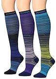 Ronnox Kompressionsstrümpfe für Damen und Herren, bunt, gemustert, kniehohe Socken (16–20 mmHg / 12–14 mmHg) 3 Paar - - Frau's Schuh Größe 35-39 EU