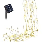 Achimer Led Lichterbündel,Solar Lichterketten Außen,2M 200 LED wasserdichte Dekorative Wasserfall-String-Leuchten,für Innen und Außen Warmweiß 1