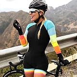 Triathlon Damen Radfahren Jersey Set Mountain Bike Shorts Sweatshirt Langarm Einteiliger Overall (Color : 50, Size : X-Large)