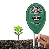 Bowtus Bodentester, Boden-pH-Meter, 3 in 1 Bodentester für Feuchtigkeit/Sonnenlicht/pH-Tester für Garten, Topfpflanzen, Bauernhof, Rasen, Indoor, Outdoor (kein Batterien erforderlich)