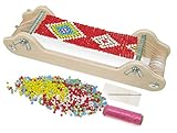 Small Foot 11251 Perlenwebrahmen aus Holz, zum Umsetzen individueller Schmuckdesigns Spielzeug, Mehrfarbig