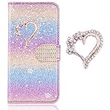 Karteneinschub Magnetverschluss für Samsung S7 Edge,Flip Bling Glitter Glitzer Diamond Musterg Slim Retro Leder Bookstyle Stand Funktion W