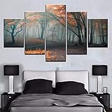 Surfilter Arte moderna Della parete Stampe HD-Dekoration pro 5 Caszzi Tela Albero Pittura Foresta Ristorante modulare Immagine Paesaggio Opera Poster No F