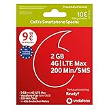 Vodafone Callya Smartphone Special inkl. 10€ Startguthaben Prepaid SIM Karte ohne Vertrag im D2-N