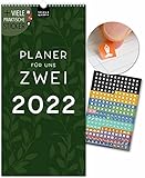Planer für Zwei 2022 Kalender 3 Spalten 2022 Wandkalender für Paare 16 x 32,5cm Partnerkalender für Paare 2022 Floral Abstrakt Paarplaner 2022 Jan-Dez22 Kalender Sticker Tasche - Spielefabrik B