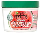 Garnier Haarmaske, Watermelon, Hairfood feuchtigkeitsspendende 3in1 Maske, entwirrt feines Haar sanft, schenkt unvergleichlichen Glanz, Fructis, 390