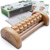 HELDSON® Premium Fußroller Holz inkl. Tragebeutel, deutscher Anleitung und Karte für Fußreflexzonenmassage - Fussmassageroller Holz für Fußmassage - Fußmassageroller Massage Fersensp