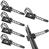 Fodlon Verstellbare Kabelhalter, 50 Stück Kabelclips Verstellbare Kabelbinder, 3M Selbstklebende Kabelschellen Kabelklemme Clips Kabel for Büro Wire Manag
