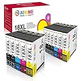 AIMINIE Kompatible Tintenpatronen Ersatz für Epson 18 XL 18XL (5 Schwarz, 2 Cyan, 2 Gelb, insgesamt 11 Packung); Verwendung für Expression Home XP-102 XP-202 XP-205 XP-215 XP-225 XP-30 XP-302 Druck