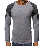 XDJSD Herren-Pullover, Herren-Pullover, Pullover, Pullover, Jacken, Herren-Pullover, einfarbige Langarm-Pullover, Rundhals-Baumw