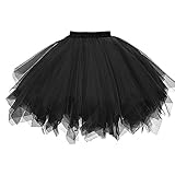 Damen Tüllrock Tutu-Rock Mini Tüllrock Kurz Ballet gefalteter Gaze-Kurzrock Erwachsener Tutu-Tanzenrock Rock Tanzkleid Unterkleid Cosplay Petticoat Rock Festliche Karneval Kostüm Tutu Tanzender Rock