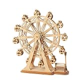 QXF-D DIY 3D Selbstorganisation Laser-Ausschnitt-Holz-Riesenrad Puzzle Modellbau Kits for Kinder, Jugendliche Und Erwachsene für Erwachsene Jug