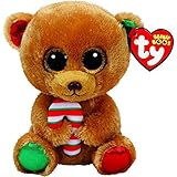 TY 37240 Bear Xmas 2017' Bella-Bär mit Zuckerstange Plüsch, 15 cm, B