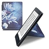 kwmobile Schutzhülle kompatibel mit Kobo Nia - Hülle Kunstleder - eReader Cover Case - Magnolien Marmor Weiß Grau B